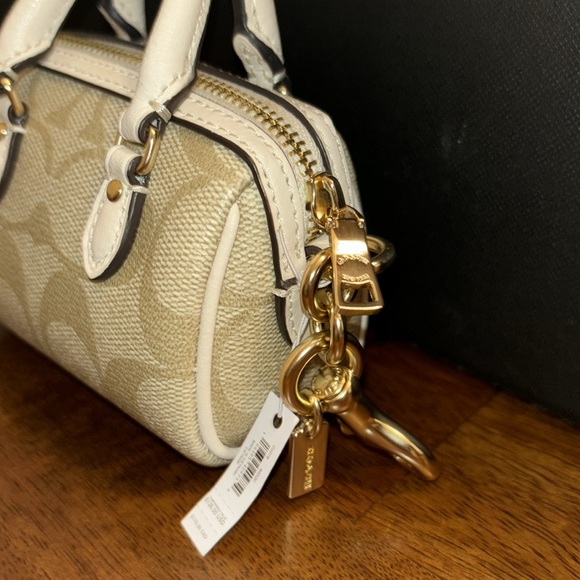 COACH Mini Rowan Satchel Bag Charm In Signature Canvas NWT - Picture 10 of 10